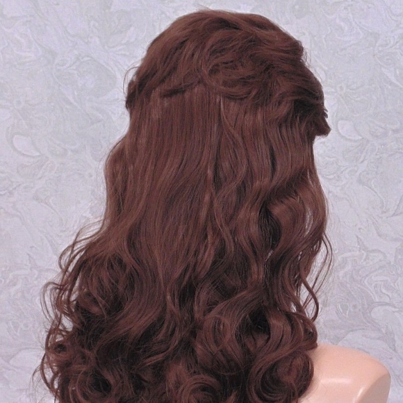 Long Brown Wavy Curly Retro Style Shag Wig - Picture 3 of 8